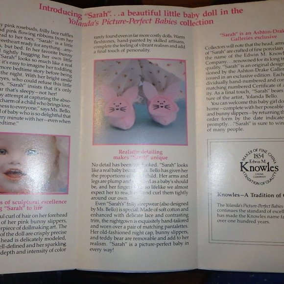 Sarah by Yolanda Bello 1987 Edwin M Knowles - Picture 7 of 15